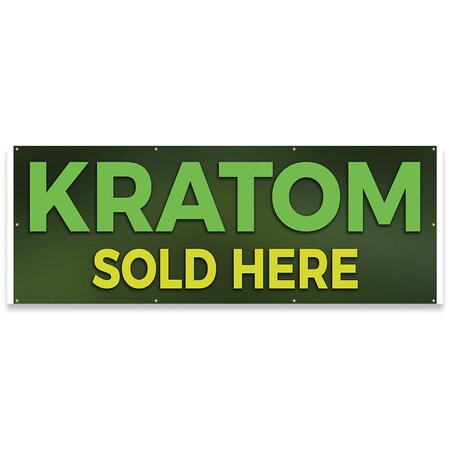 Signmission Kratom Sold Here Banner Concession Stand Food Truck Single Sided B-96-30095